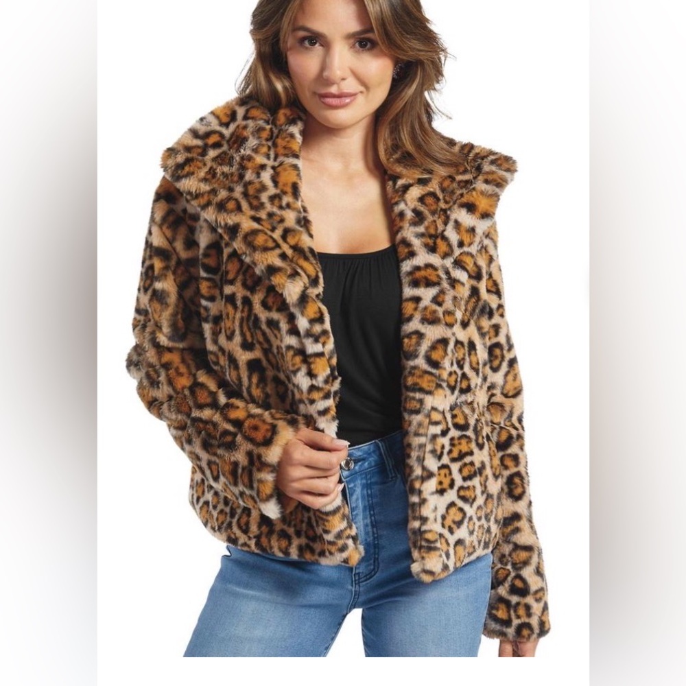 Forever 21 Animal Print Teddy Jacket